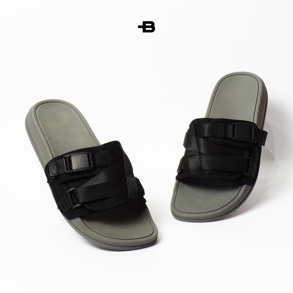 SANDAL SLIDE PRIA - SENDAL SLIP ON FLIP FLOP SELOP | BT KUTA - WAR GREY