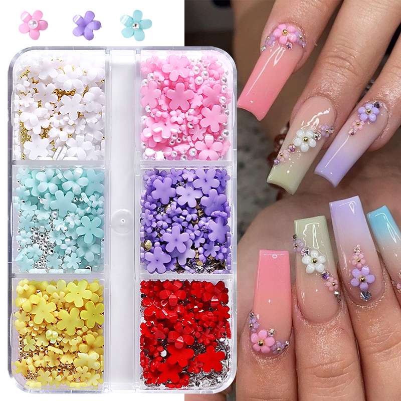 6kisi Bunga Serpihan Campuran Paku Sequin DIY Manicure Design Nails Decoration