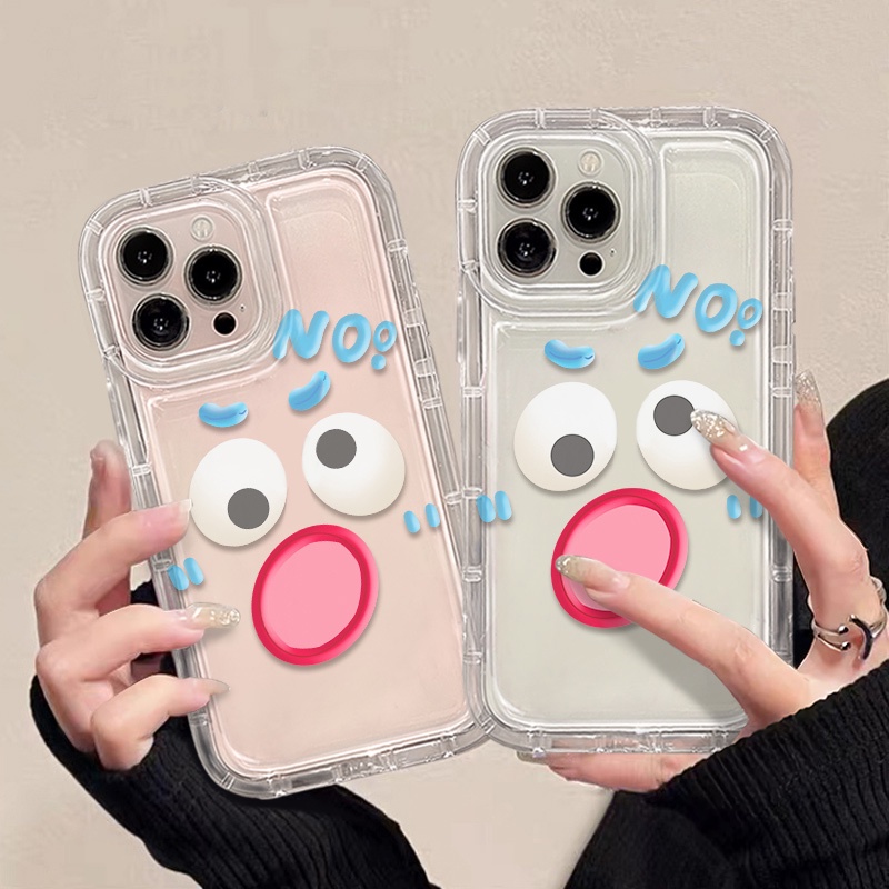 IPHONE Soft Case Emosi Lucu Kompatibel Untuk Iphone14 11 13 12 Pro XS Max7 +8 Plus X XR Casing Ponsel Transparan TPU Silikon Shockproof Cover