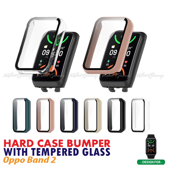 PC Bumper Hard Case For OPPO Band 2 Case Cover With Tempered Glass