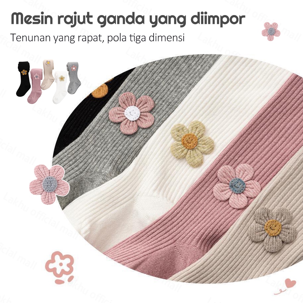 Lakhu 0-1 Tahun Legging Buka Kaki Bayi Motif Bunga Legging Bayi Anak