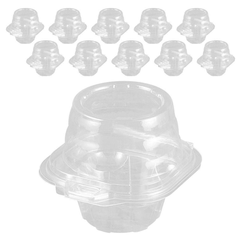 R-FLOWER 10pcs Kertas Cup Kue Kemasan Transparan Mid-Autumn Single Grain Perlengkapan Pesta Dessert Packaging