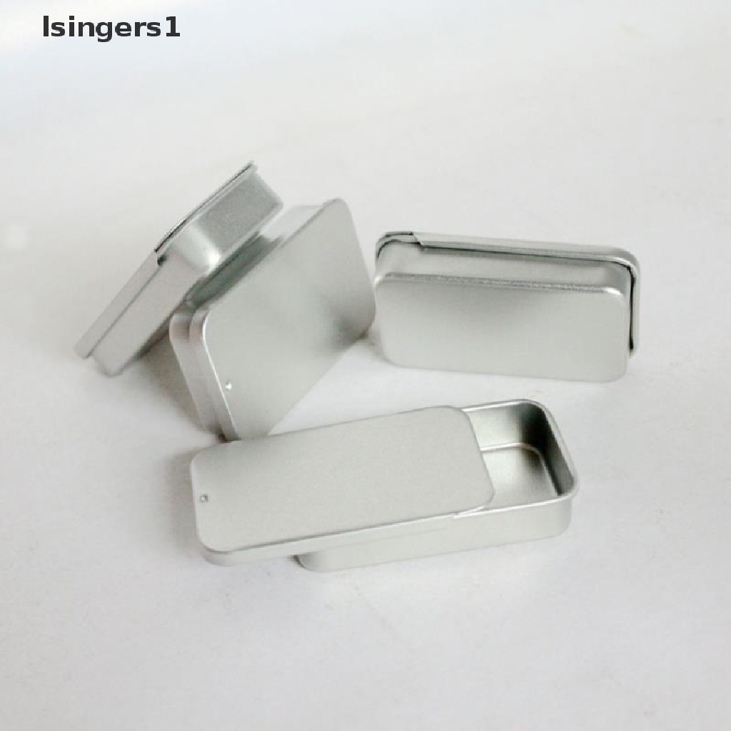 [lsingers1] Kotak Besi Mini Slide Cover Kotak Penyimpanan Perhiasan Pernikahan Pill Case Portable Tin Box Butik