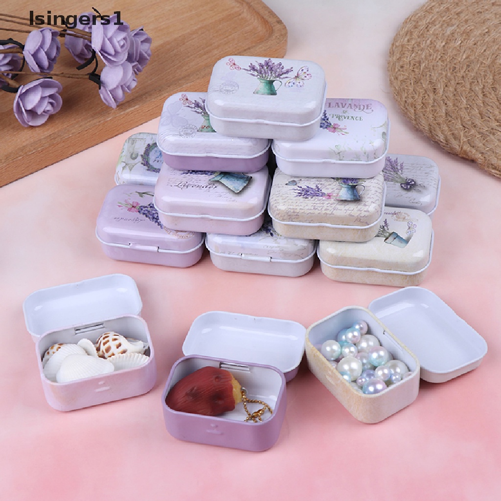 [lsingers1] Lavender mini box Sealed jar packing Kotak Perhiasan candy box Penyimpanan Kecil Butik