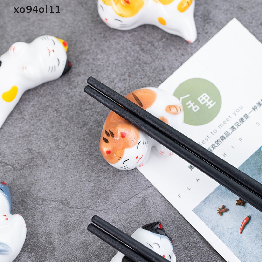 Xo Lucky Cat Chops Holder Sumpit Keramik Jepang Keramik Dekorasi Rumah OL