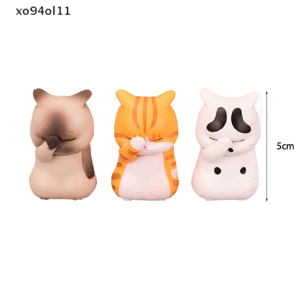 Xo Ornamen Kucing Lucu Kawaii Room Decor Action Doll Miniatur Patung Pajangan OL