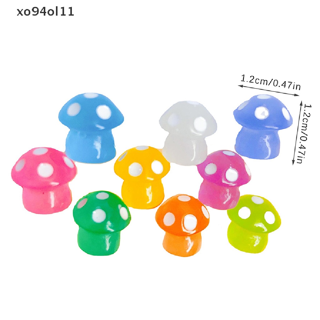 Xo 2Pcs Luminous Lollipop Jamur Ornamen Resin Dekorasi Telepon Hiasan Kepala Aksesoris OL