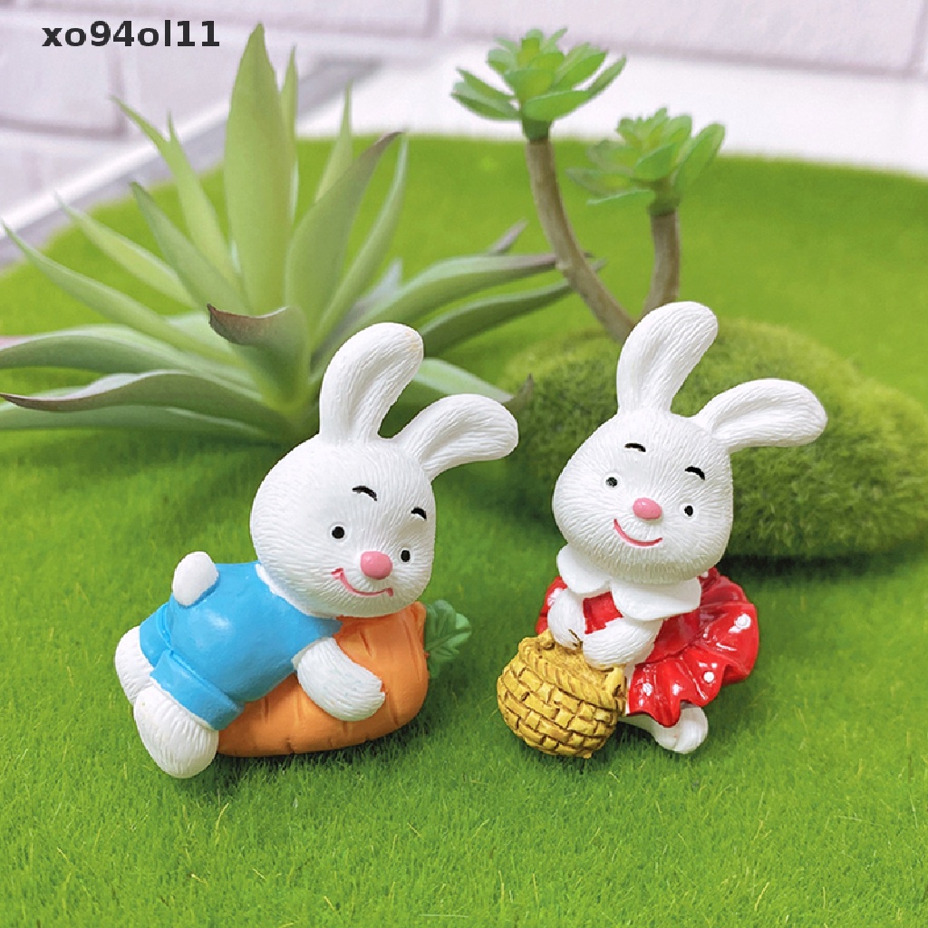 Xo Patung Kelinci Mini Dekorasi Miniatur Hiasan Rumah Desktop Garden Decor OL