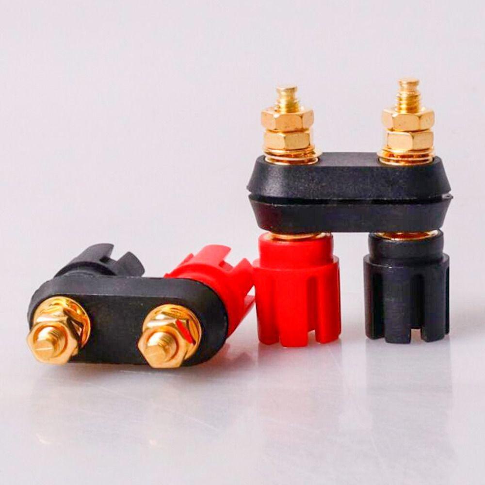 SUYO Plum Blossom Terminal Double Banana Plugs Connector Speaker Plug Jack Merah Hitam Sambung Binding Post