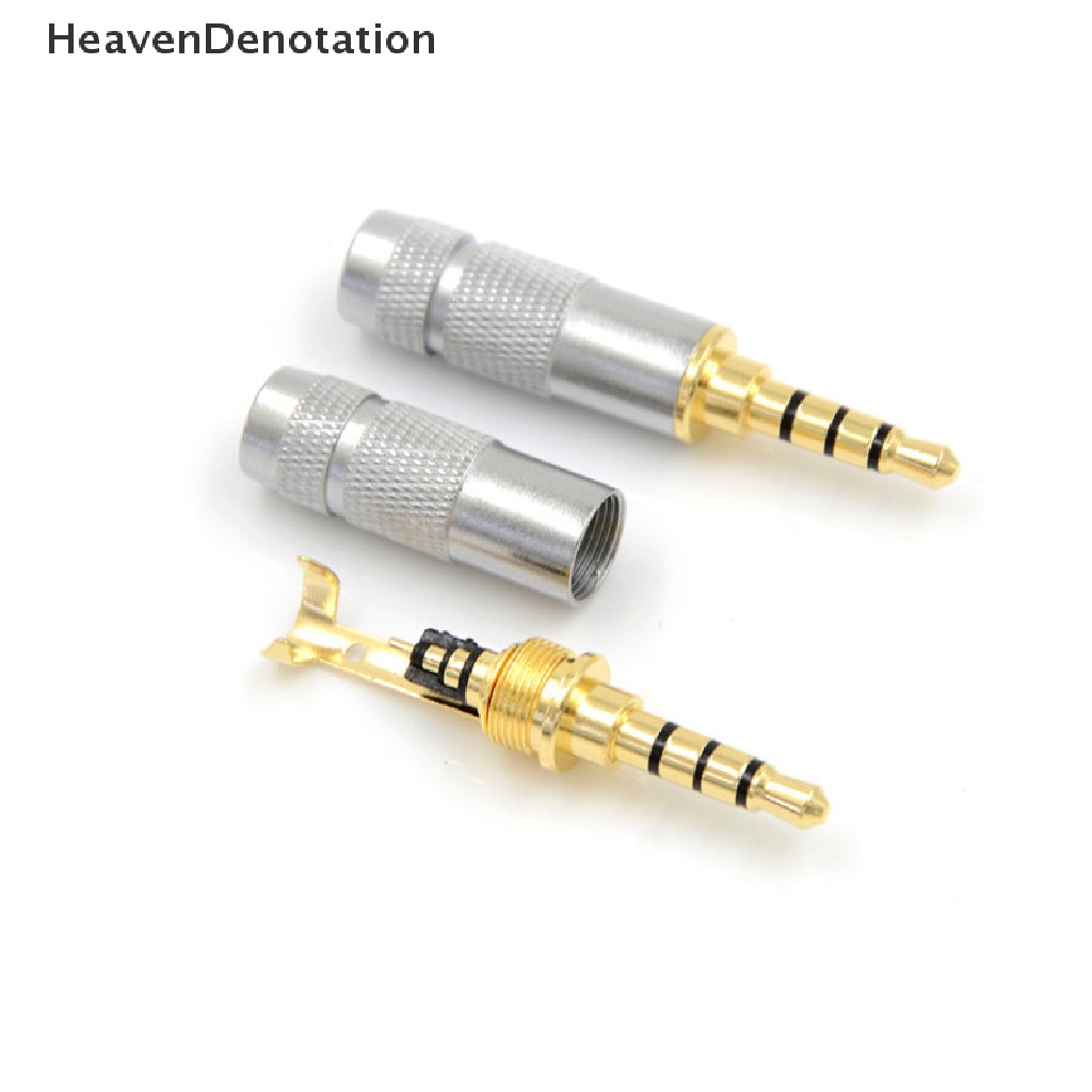 [HeavenDenotation] Mode 4tiang 3.5mm Stereo Headphone Male Plug Jack Audio Solders Konektor HDV