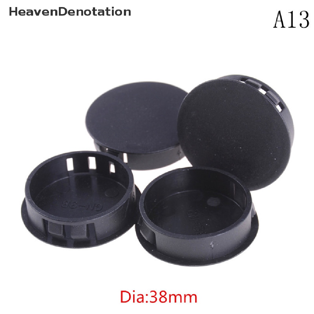 [HeavenDenotation] 4pcs/lot Hitam Plastik Tabung Bulat Lubang Plug Pipe End Cap Penutup HDV