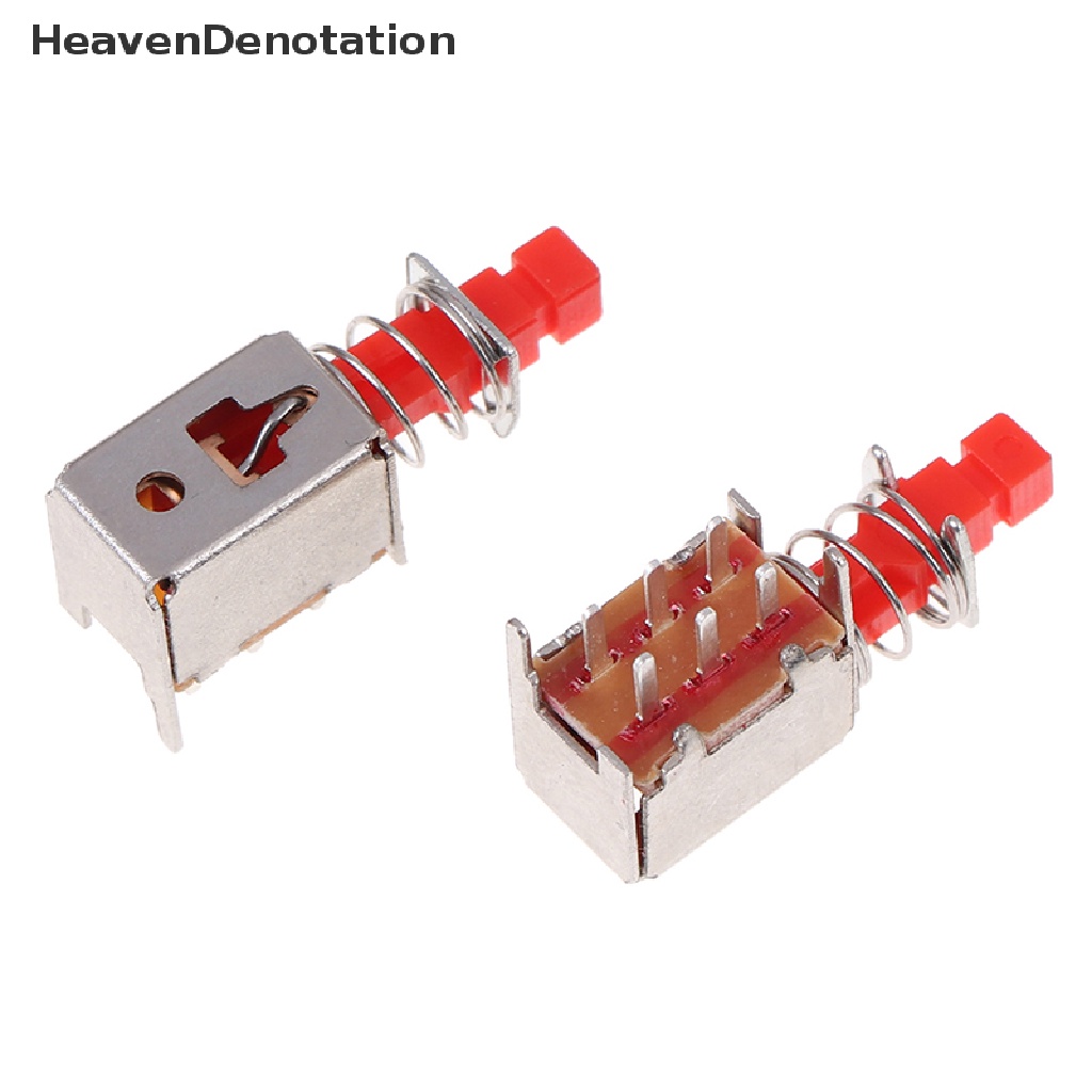 [HeavenDenotation] 10pcs Direct key switch A03 PS-22F03 6pins self-locking power Switchs Merah HDV