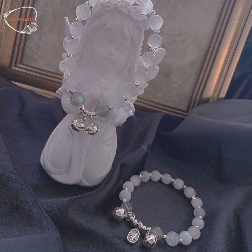 Mxbeauty Wanita Opal Gelang Beruntung Adjustable Perhiasan Aksesoris Gadis Hadiah Warna Solid Temperamen Teman Manik-Manik Bulat