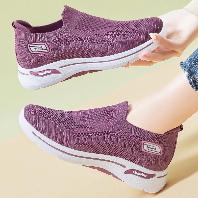 SHOEGALLERY LV0279 Sepatu Sneakers Wanita Import Tanpa Tali Sepatu Fashion Comfort Bergaris Sepatu Slip On Wanita