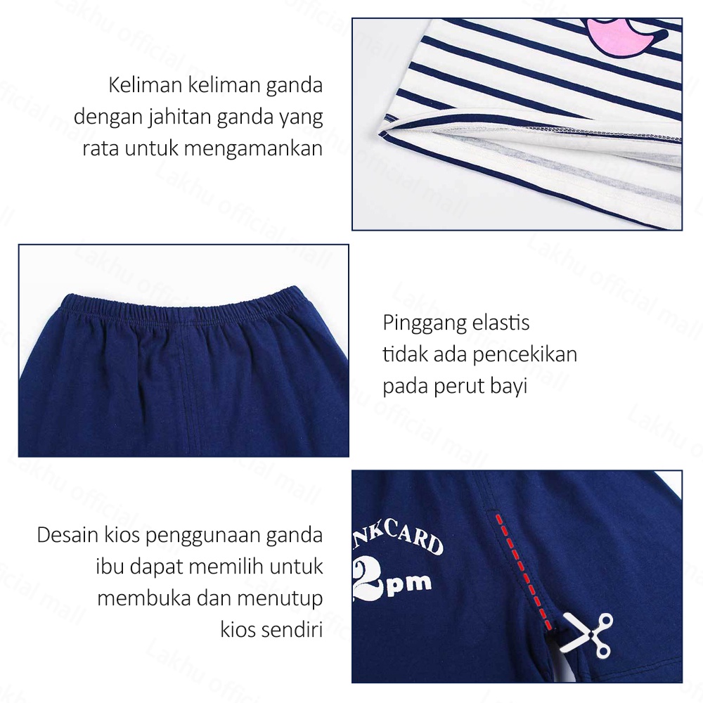 Lakhu Setelan Anak Baju Bayi Anak Laki Laki Perempuan Piyama Bayi Anak 3-18 Bulan Motif Karakter