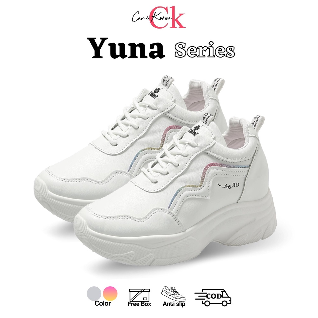 CaniKorea &quot;FREE BOX&quot; Yuna Sepatu Sneakers Wanita Kasual Fashion Korea Import 9205