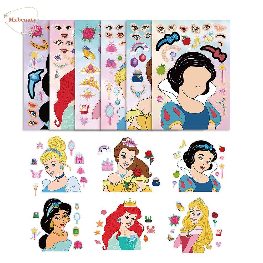 Mxbeauty Anak Puzzle Stiker Merakit Mainan DIY Stiker 12 Pcs/set Stiker Hias Kartun Edukasi Gadis Hadiah Merakit Jigsaw Puzzle Sticker Game