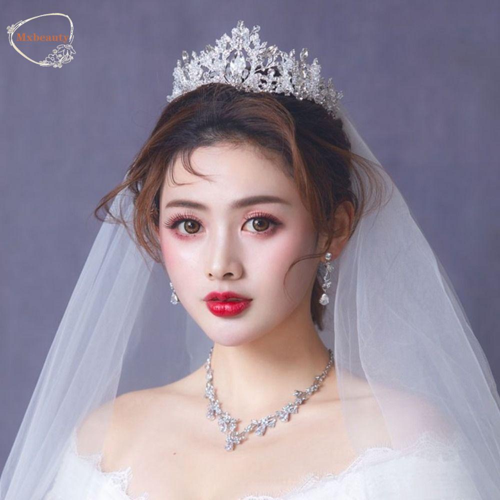 Mxbeauty Baroque Crown Pink Hitam Emas Perak Aksesoris Rambut Panggung Ulang Tahun Indah Berlian Imitasi Diadem