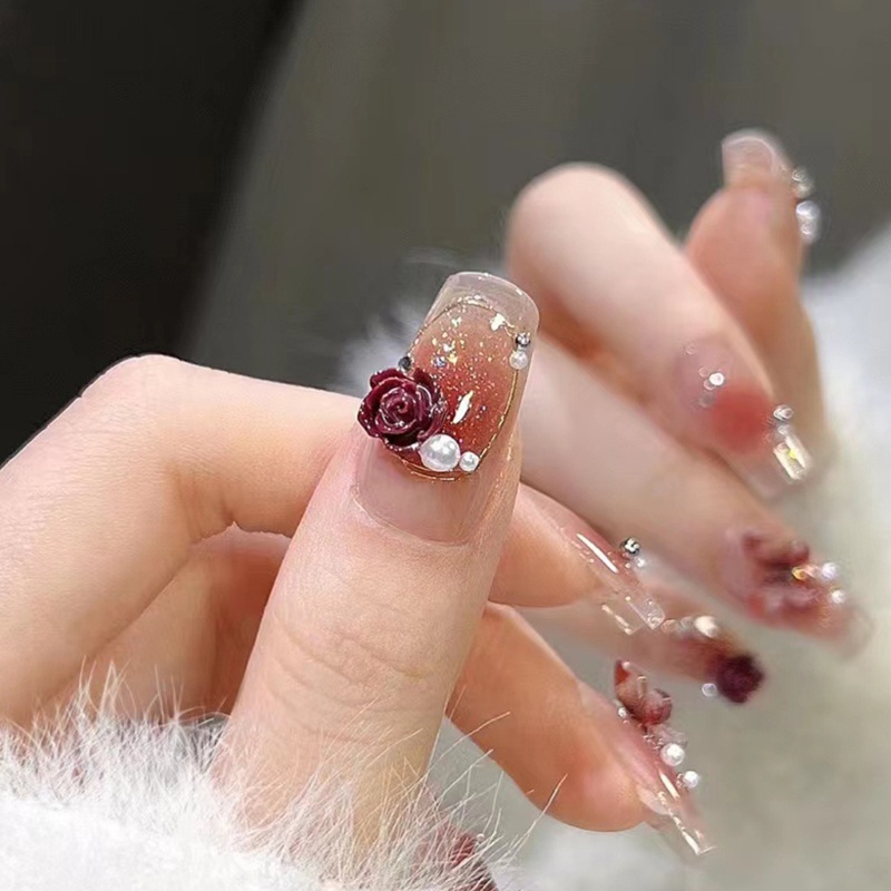 Siy 3D Color Nail Charms Auroras Camellia Nail Art Perhiasan Elegan Manicure Resin Desain Bunga DIY Kuku Pernikahan Kuku Ch