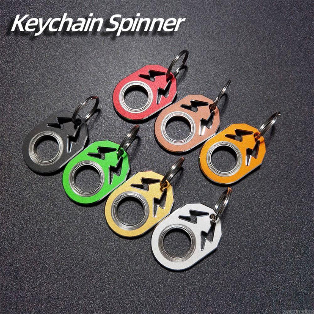 Agustina Keychain Rotator 1pc Gantungan Kunci Logam Tahan Tekanan Finger Keyring Hadiah Pesta Rotating Keyring Mainan