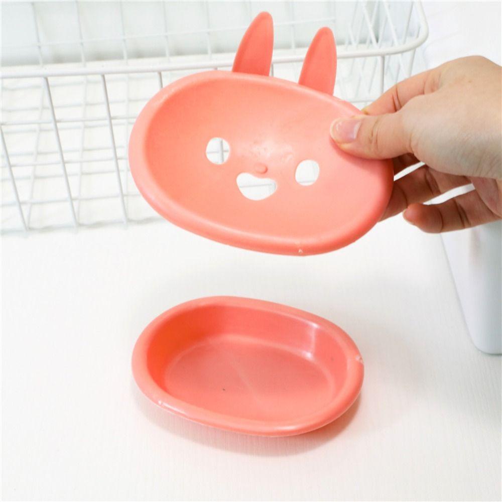 [Elegan] Kotak Sabun 1Pcs Bentuk Kelinci Indah Double Layer Kartun Smiley Bunny Soap Dish