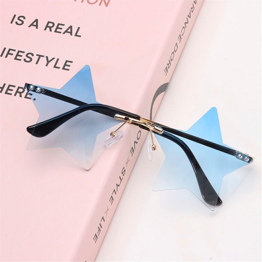 R-flower Rimless Sunglasses Lucu Pentagram Eyewear Eyeglasses Kacamata Matahari