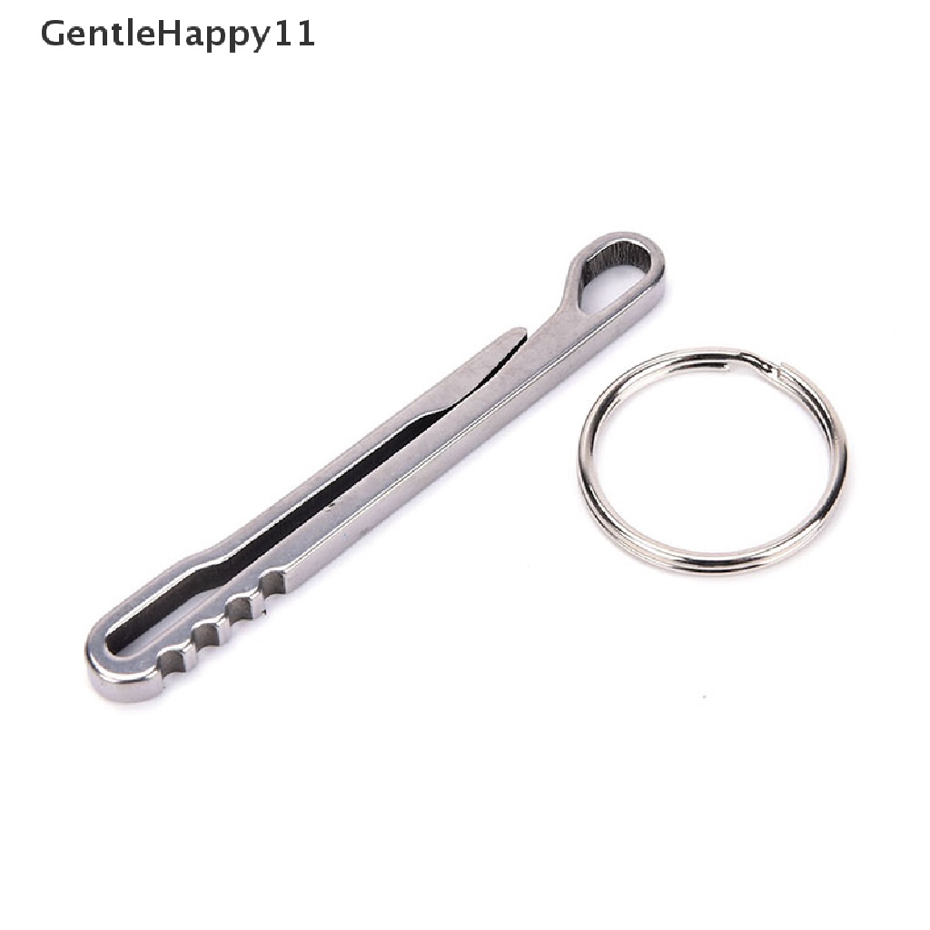 Gentlehappy Kunci Klip Suspensi Saku Stainless steel Tools Keychain Load Holder id