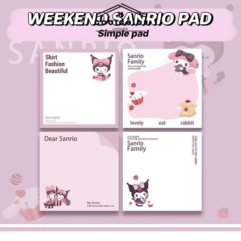 COD❤️50 Lembar Sticky Note Sanrio/Kuromi/Melody/Cinamoroll Motif Kartun Lucu Aesthetic karakter Untuk Alat Tulis Mura- cl