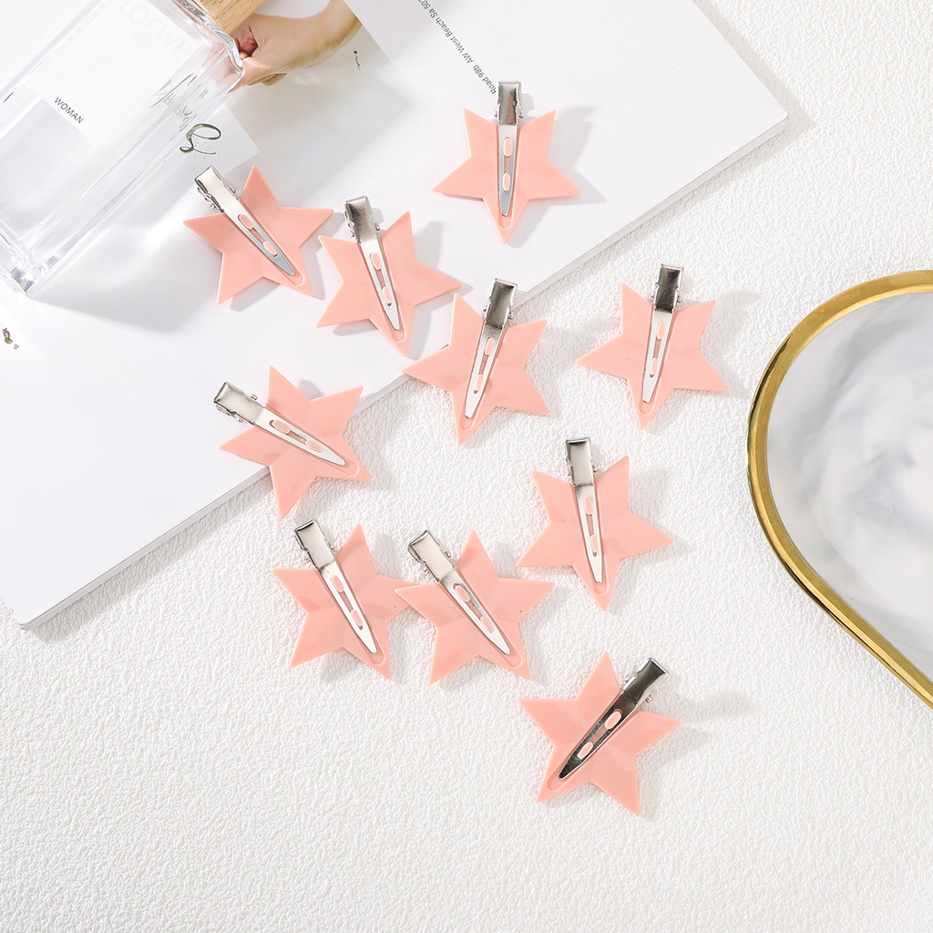 10pcs/set Korea Fashion Resin Jepit Rambut Gadis Warna-Warni Mulus Hair Clip Poni Klip Aksesoris Rambut Wanita