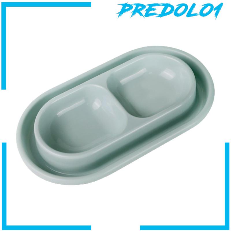 [Predolo1] Set Mangkok Makanan Dan Air Kucing AntiSlip Untuk Kucing Indoor Luar Pet Double Bowl