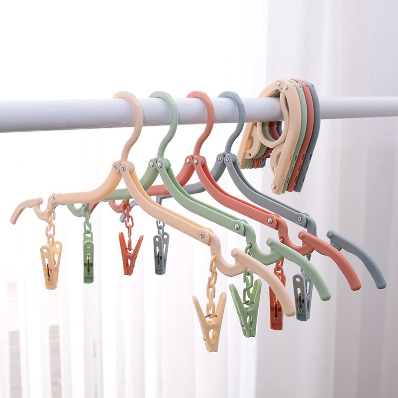 Gantungan Baju Plastik Multifungsi/Travel Hemat Ruang Foldable Hanger