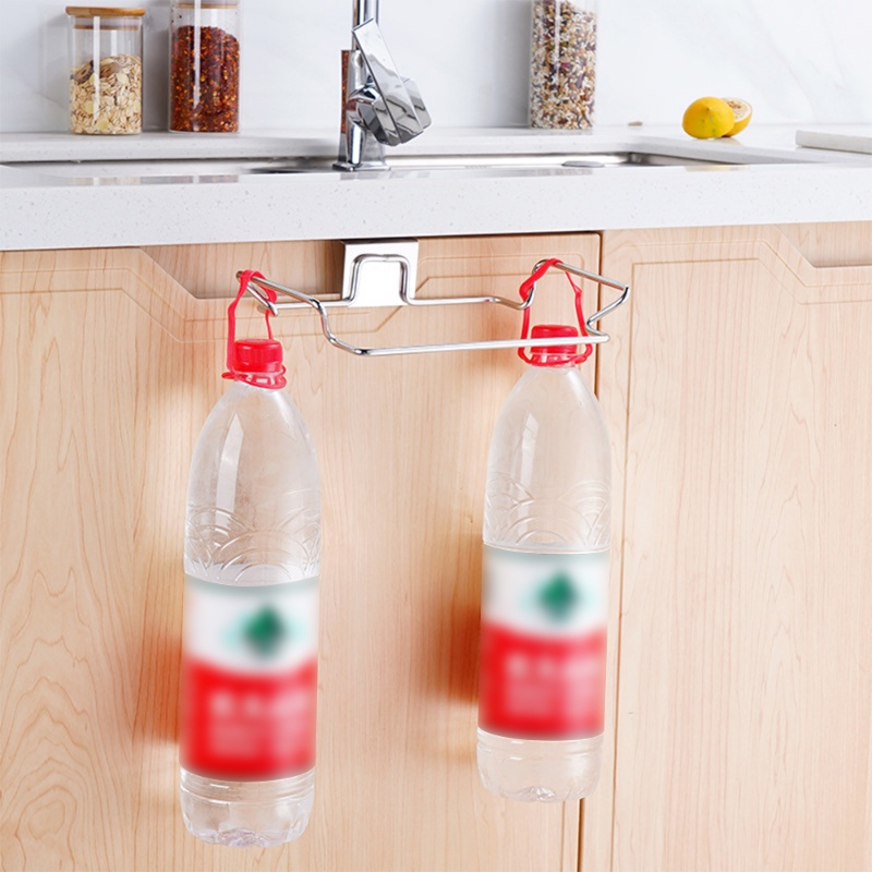 Rak Holder Kantong Sampah Besar Dapur/Stainless Steel No Punching Rag Cloth Storage Rack Organizer Shelf