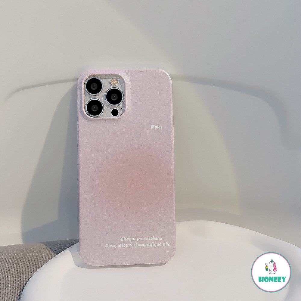 IPHONE Ins Korea Pink Ungu Halo Matte Casing Ponsel Untuk Iphone14 13 12 11 Pro XS Max8 7 Plus X SE XR Shockproof Soft Cover