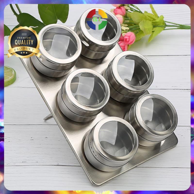 Tempat Bumbu Makanan Magnetic Spice Jar Storage Container 1 PCS Stainless