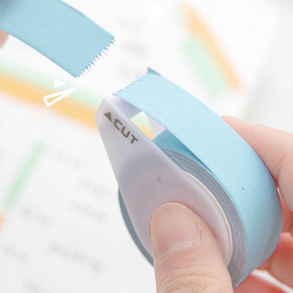 [Elegan] Tape Adhensive Dengan Pemotong Siswa Belajar Tearable Notes Stiker Sticky Notes Daily Planner Stationery Index Stiker Keypoints Marker