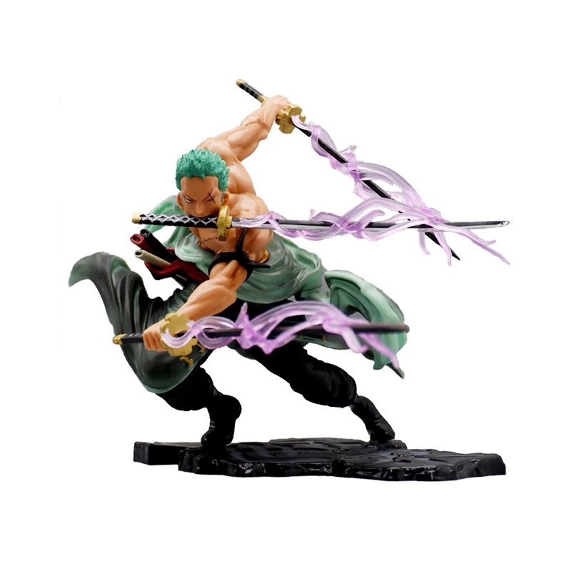 Original ONE PIECE Zoro Action Figure 19CM PVC GK Roronoa Zoro Boneka Koleksi Otomotif Hiasan Kue