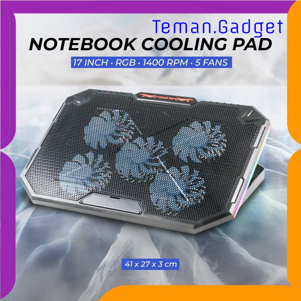 TG - KMP Deek-Robot Notebook Cooling Pad 17 Inch RGB 1400 RPM 5 Fans - YL-018