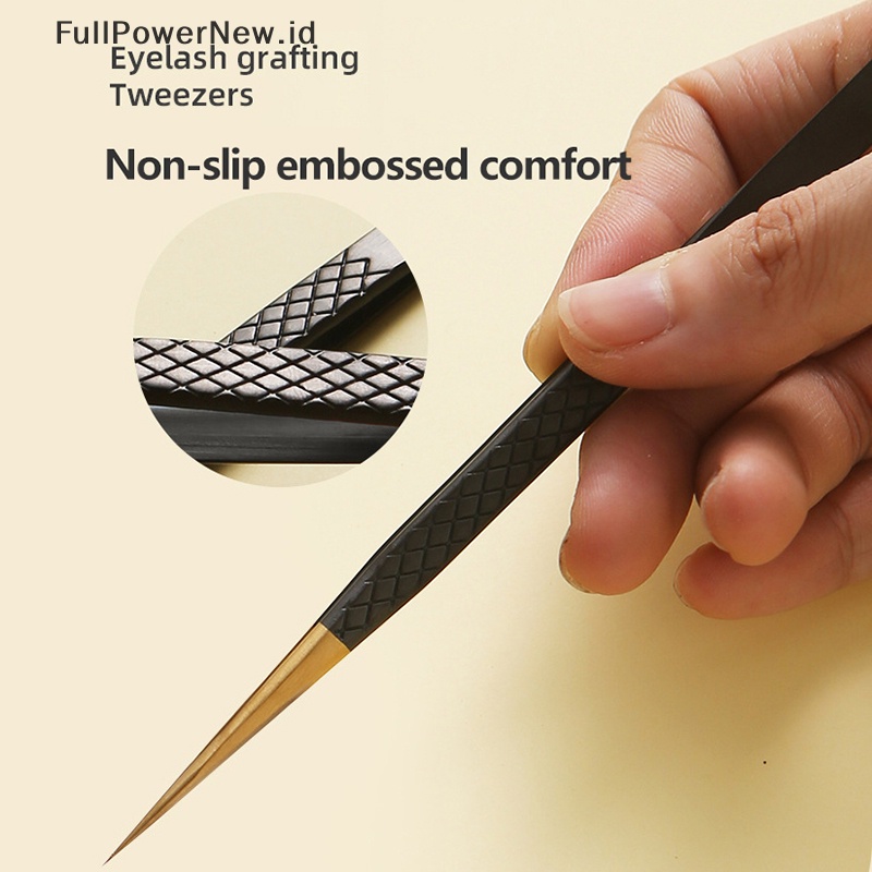 Power 1pc Pinset Bulu Mata Stainless Steel Perpanjangan Bulu Mata Anti-Statis Alis Lash ID