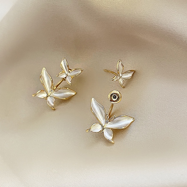 Anting Giwang Telinga Butterfly Lapis Perak S925 Untuk Wanita Gadis Perhiasan Fashion