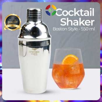 Alat Pengocok Koktail Cocktail Shaker Bartender Boston Style Stainless Steel 750 ml Silver