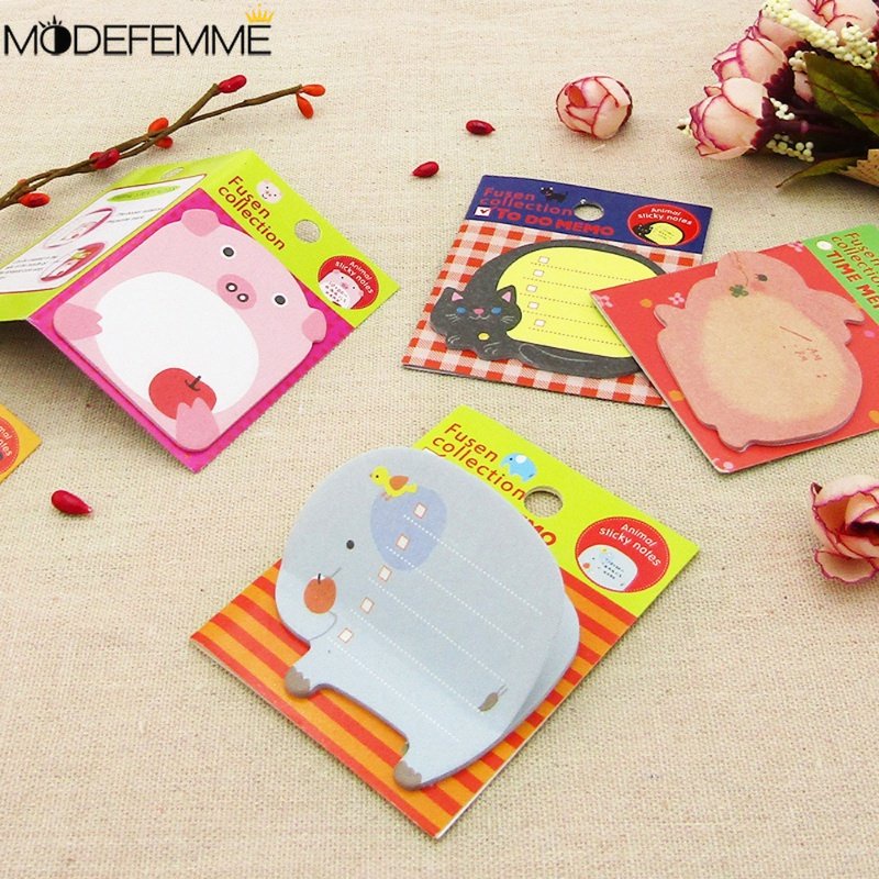 Stiker Animal Series Sekitar 20lembar Perlengkapan Kantor Sekolah Memo Pad Sticky Note Stationery Bookmark Cute Note Paper Animal Series Memo Pads Kawaii Hewan Sticky Notes Notepad