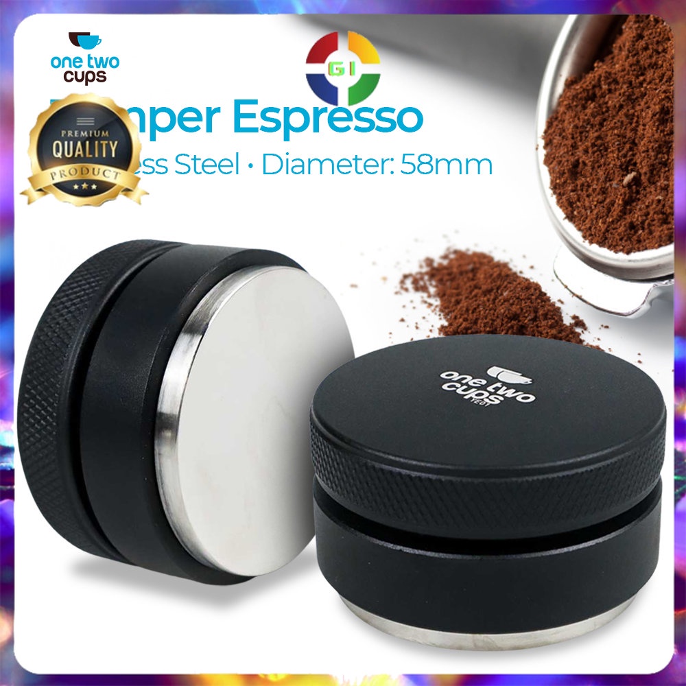 Tamper Espresso Coffee Powder Stainless Steel 58 mm Black