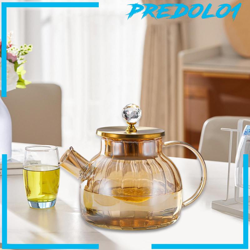 [Predolo1] Gelas Air Pitcher Stripe Style Milk Jug Pitcher Kopi Tahan Lama Dengan Filter