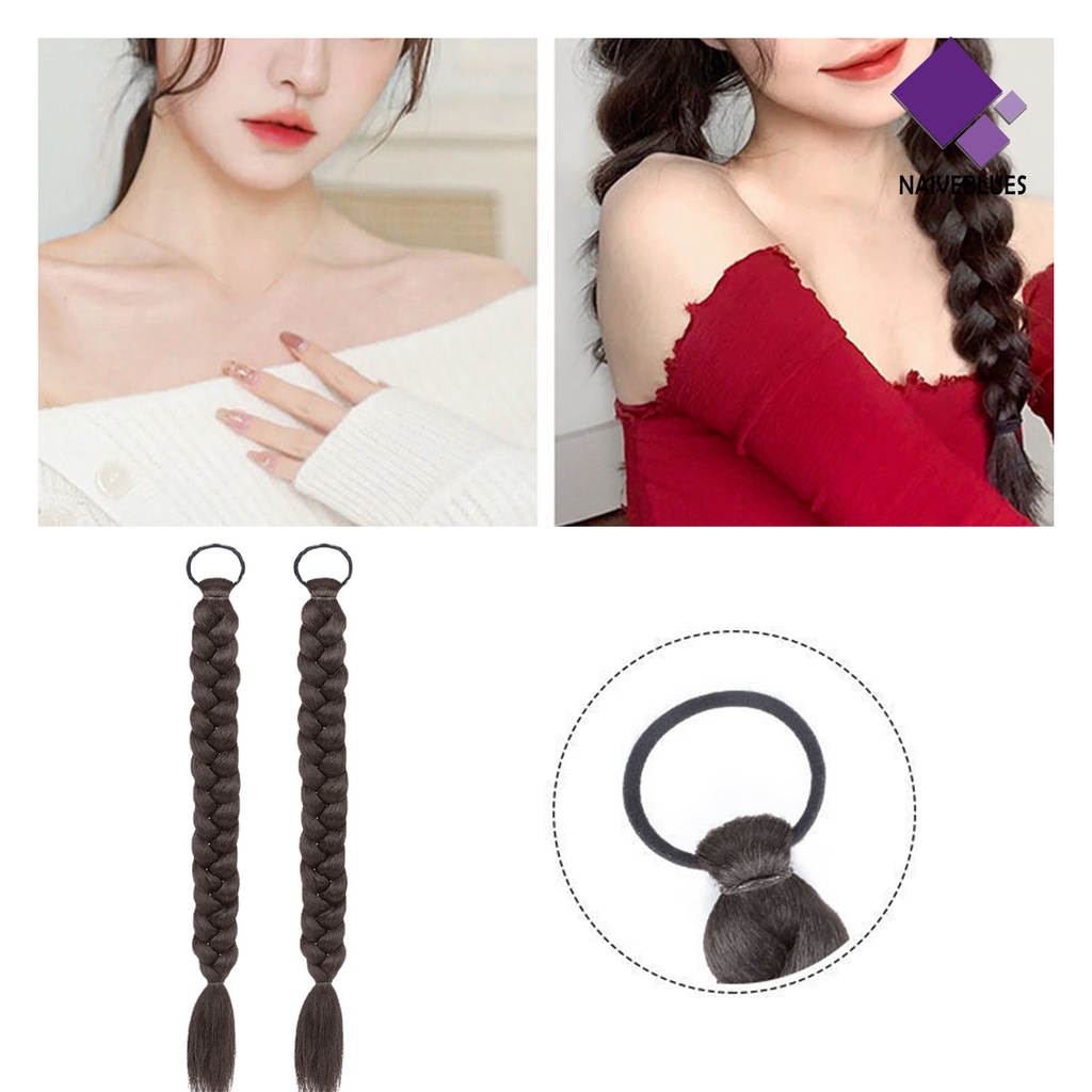 &lt; Naiveblues &gt; 1pasang Wig Wanita Mudah Dipakai Nyaman Alat Makeup Sutra Tinggi Lucu