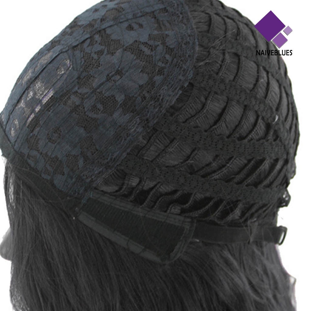 &lt; Naiveblues &gt; Wig Mid Length Mudah Dipakai Highlight Operasi Berbulu Properti Peran Fashion High