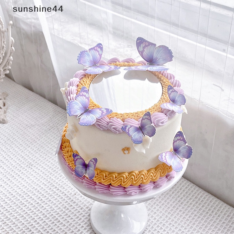 Sunshine Stamping Gold Pink Butterfly Hiasan Kue Princess Dessert Dekorasi Kue Butterfly ID