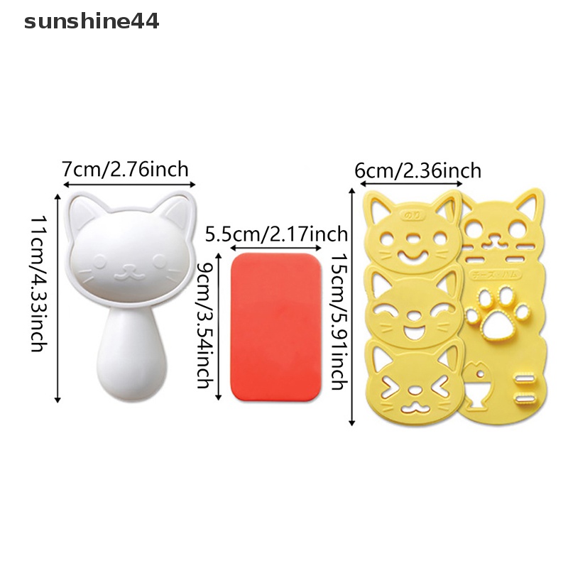 Sunshine Cat Sushi Making Kit Cetakan Sushi Cetakan Onigiri Rice Ball Mold Maker Untuk Nasi Bola ID