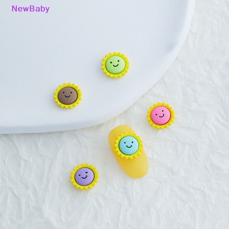 Newbaby 50Pcs Mini Sunflower Nail Art Permata Tips Alloy Dekorasi Nail Art Perhiasan ID