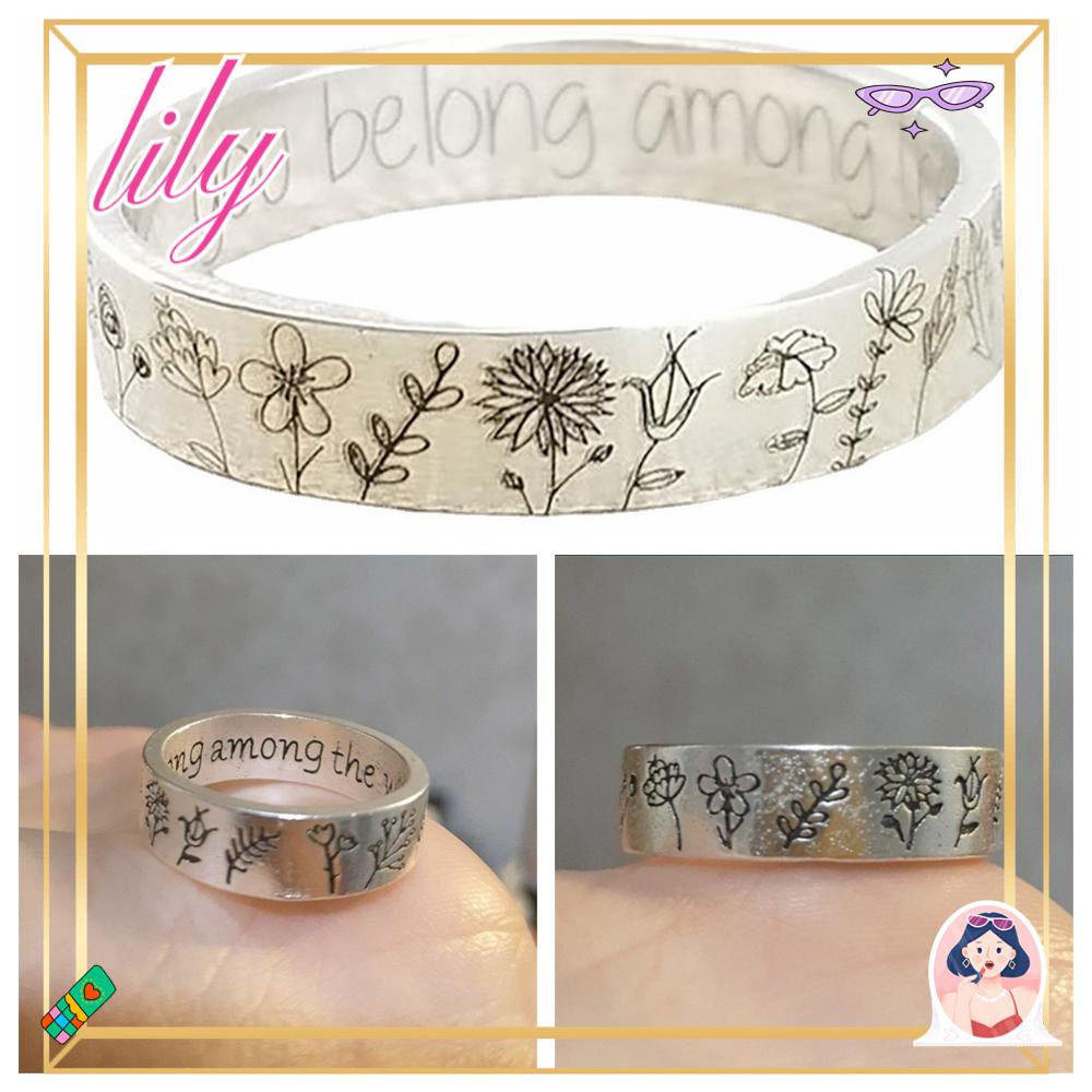 Lily Liar Bunga Cincin Hadiah Perempuan Bohemian Halus Buatan Tangan Vintage