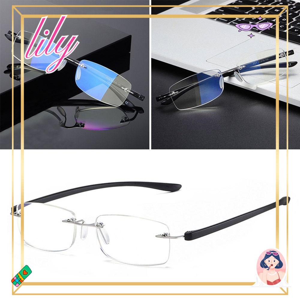 Lily Business Kacamata Baca Pria Wanita Frame Vintage Simple Anti-Blue Light